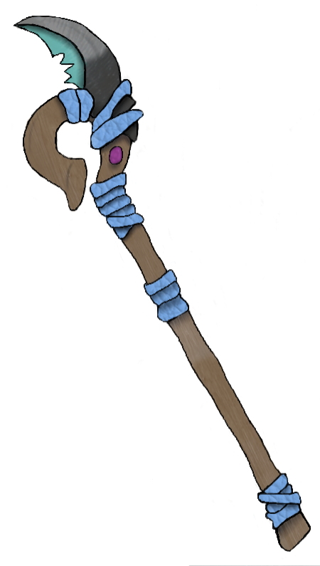 A quarterstaff, based on an item on HeroForge